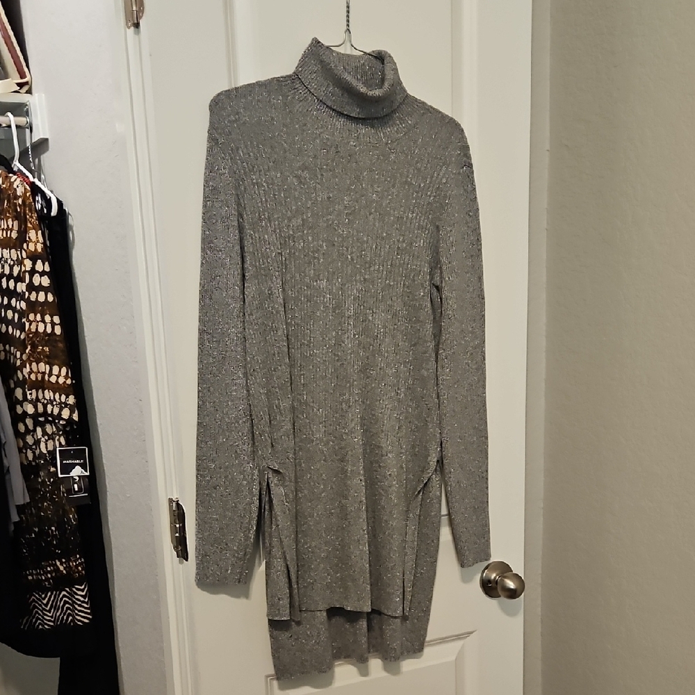 Rampage Gray Turtleneck Sweater Cozy Knit
